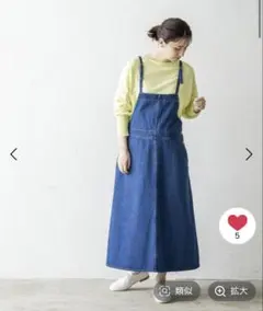 studio CLIP エコデニムジャンパースカート ブルー Lサイズ