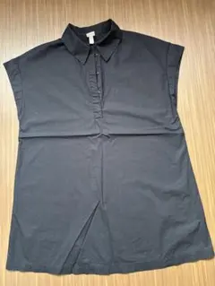 H&M エイチアンドエム ノースリーブ シャツワンピース ブラック Lサイズ