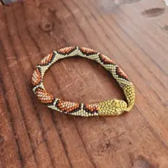 No.27☆ヘビ柄ビーズブレスレット