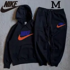 新品 ナイキ ロゴ刺繍 セットアップ 上下セット ブラック オレンジ M