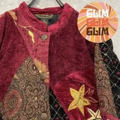 US古着◆刺繍 ゴブラン ベロア 装飾 ジャケット メンズL程