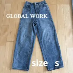 GLOBAL WORK GOODデニムバギーパンツ　ライトブルー　Sサイズ