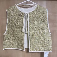 ehka sopo小花柄リバーシブルキルティングベスト