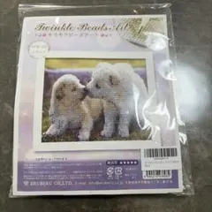 キラキラビーズアート　子犬のあまりビーズ、イーゼル、トレー、スティック、シリコン