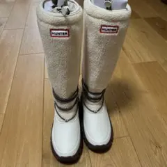 ホワイト ブーツ ファー付き　ハンター