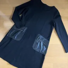 【4/15迄の出品】ブラック M 長袖ワンピース ポケット付き