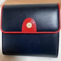 Kitamura 二つ折り財布 ネイビー× レッドのサムネイル