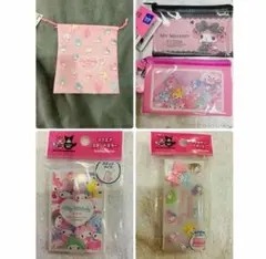 サンリオ　マイメロディ 50thアニバーサリーグッズ　ミラー　ポーチ　巾着5点