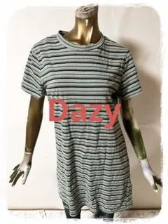 ☘️T17727☘️Dazy 半袖 ボーダー Tシャツ ワンピース XL