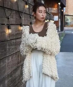 CREDONA クレドナ ループフリンジカーディガン F アイボリー