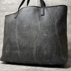 ETRO ペイズリー総柄 トートバッグ 黒 A4可 肩掛け可 通勤通学のサムネイル
