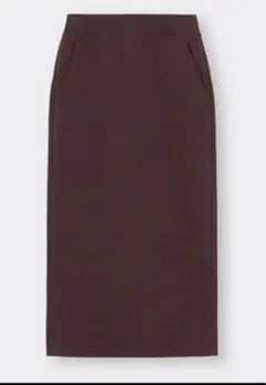 GU ヘビーウェイトスウェットナロースカート裏起毛カラーブラウン