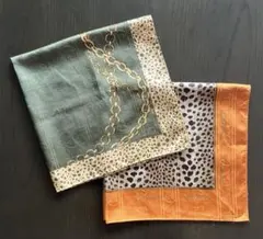 カルロスファルチ　シルクコットン　大判ハンカチ　 2枚セット