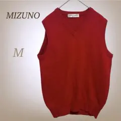 ミズノ ヴェルダント ニット ベスト Vネック古着 ウール シンプル 学生 M