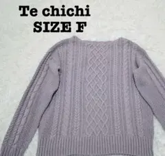 Techichi テチチ ケーブル編み ニット セーター フリーサイズ パープル