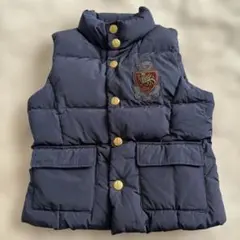 ネイビー ダウンベスト ゴールドボタン 140