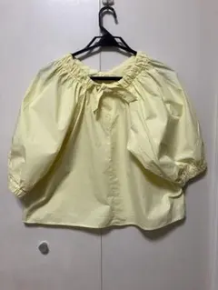 パフスリーブブラウス イエロー 半袖のサムネイル