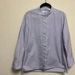 UNIQLOコットンカラーシャツ　薄紫のLサイズ長袖シャツ