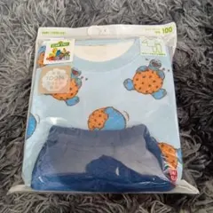 【新品】UNIQLO セサミストリート　ブルー　青　 キルトパジャマ 　100