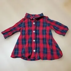 チェック柄　ワンピース 60-70　西松屋