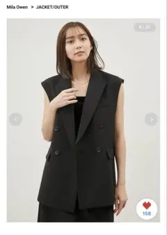 Mila Owen ブラック ダブルブレスト ベスト