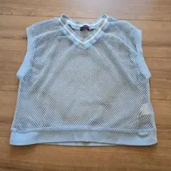 Lovetoxic160 水色メッシュVネックTシャツ
