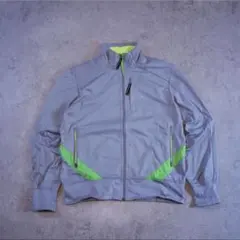 NIKE トラックジャケット グレー×ネオンイエロー　テックカラー　短丈のサムネイル