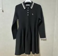 chiko 配色ポロニットミニOP BK