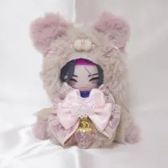 にじぱぺっと❥おすわりぬい服❥10〜13cmサイズ❥クマ❥ピンク(52)