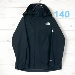 ノースフェイス　マウンテンジャケット　両面ロゴ刺繡　ドライヴェント　黒　140
