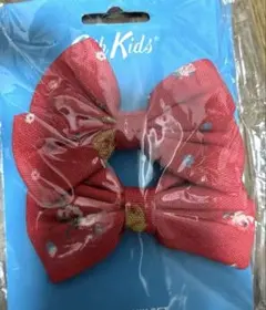 赤い花柄リボン2個セット