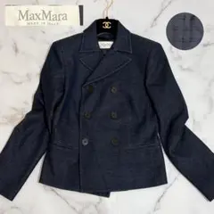 美品 近年 Max Mara マックスマーラ 裏地総柄 白タグ ダブルジャケットのサムネイル