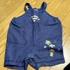 美品☆ほぼ未使用☆ミキハウスサイズ８０　カバーオール　デニム風　日本製