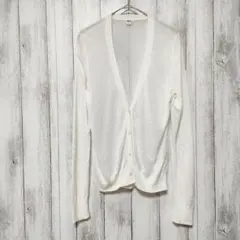 ユニクロ (M)　ライトＶネックカーディガン　シアー 冷房対策　ウォッシャブル
