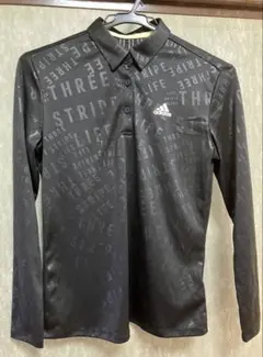 adidas 長袖ゴルフシャツ 黒