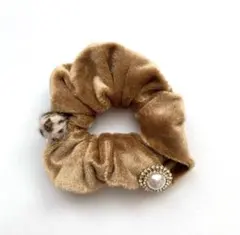 ベロア素材シュシュ　ハンドメイド