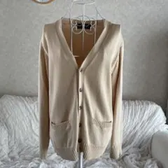 イーストボーイ　M ベージュ Vネック カーディガン