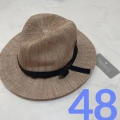 新品☆ キッズ　子供　訳あり　ストローハット　麦わら　帽子　夏　リボン　ベージュ