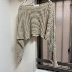 NOBLE ベージュ オフショルダー ニット