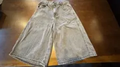 GU グレー ワイドデニムパンツ Mサイズ