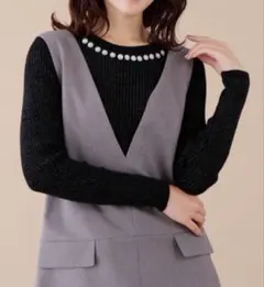 JILL by JILLSTUART ビジューネックモールヤーンリブニット