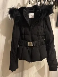 GYDA ファー付きダウンジャケット ブラック