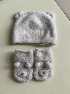 耳付き帽子と靴下セット