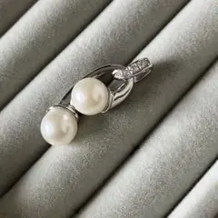 Ptプラチナダイヤモンド＆真珠　ペンダントトップ