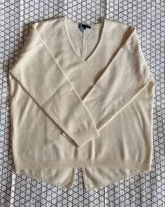 ICB・Vネックアイボリーニット XL