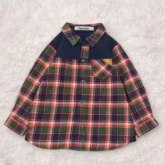 ファミリア✨【美品】familiar コットン チェックシャツ 90 長袖 車
