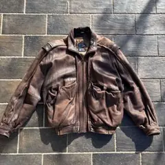 90s a-2 type 短丈 羊革 レザージャケット ダークブラウン 茶色
