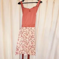 アフタヌーンティー　エプロン　花柄　ピンク　新品未使用