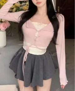 【最終価格】SHEIN ピンク ショート丈 カーディガン 31062650