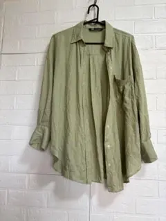 ZARA オリーブグリーン 長袖シャツ